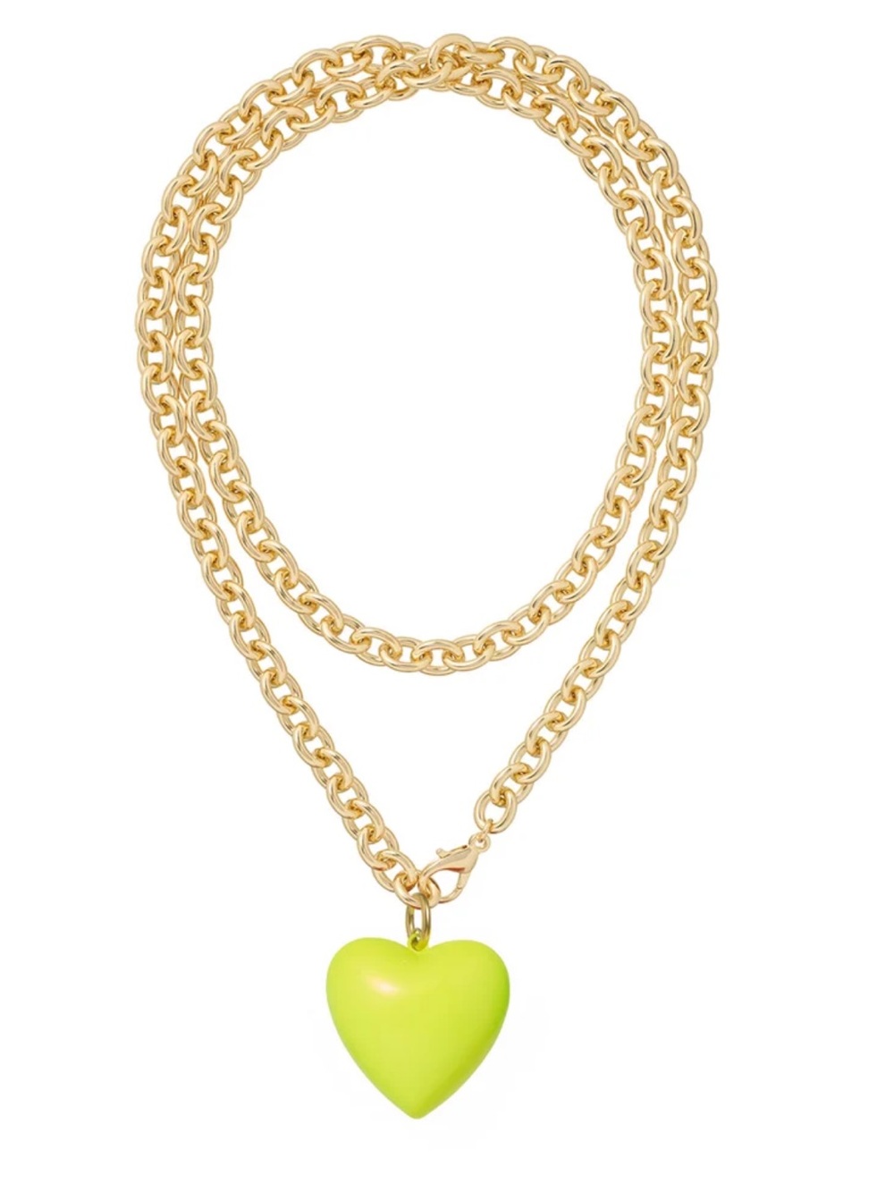 NWOT Roxanne Assoulin big puff heart  Chain Necklace